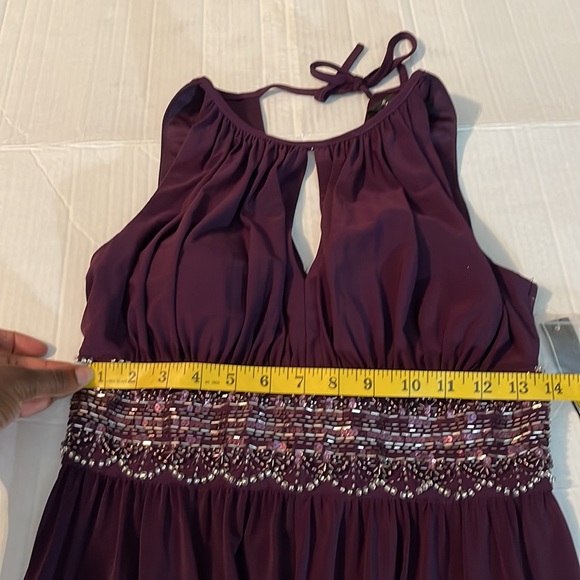 ♻️ New R & M Richards Purple Eggplant Beaded Formal Key Hole Dress size 6 - Picture 7 of 8